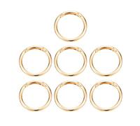 PATIKIL 7 Pcs Metal Spring O Rings, 1.5"/39mm Trigger Spring O Ring Round Clips Snap Hooks Rack Plating for Keyring Buckle Keychains Bag Charm Purse Handbag Strap DIY Craft, Pale Gold