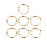 PATIKIL 7 Pcs Metal Spring O Rings, 1.5"/39mm Trigger Spring O Ring Round Clips Snap Hooks Rack Plating for Keyring Buckle Keychains Bag Pendant Purse Handbag Strap DIY Craft, Pale Gold