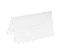 PATIKIL 7 x 3.9inch Acrylic Name plate Holders Desk Sign Frame,5Pcs Transparent Name Tent Holders, Table Display for Table Menu Card Holders Triangle Conference Card Holder