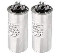 PATIKIL 70/5uF 70+5MFD 370-440V AC Capacitor, 2Pcs CBB65 Motor Start Capacitors Dual Round Run Capacitor for Air Conditioner or Heat Pump Condenser Straight Cool