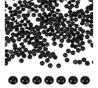 PATIKIL 700 Pcs Black Half Round Pearls Beads, 8mm ABS Flatback Rhinestones Pearls for Crafting Jewelry Making DIY Nail Art Clothes Wedding Art Decoration