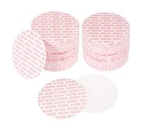 PATIKIL 70mm/2.76" Foam Lid Liner 150pcs Adhesive Round PS Pressure Sensitive Seals, Cap Liners Resistant Tamper for Plastic Glass Jar Bottle Cap Canning Vials Seals Red Text, White