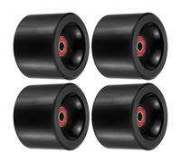 PATIKIL 70mm 78A Longboard Wheels with Red ABEC-9 Bearings, 4 Pack Soft Cruiser Wheels Street Wheels for Skateboards Skateboard Wheel PU Black