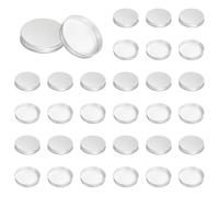PATIKIL 70mm Metal Round Screw Lids, 36 Pcs Aluminum Mason Jar Lids Screw Top Caps for Lab Home Storage Jars Gallon Jugs Glass Snack Containers Liquid Storage, Silver Tone
