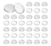 PATIKIL 70mm Metal Round Screw Lids, 54 Pcs Aluminum Mason Jar Lids Screw Top Caps for Lab Home Storage Jars Gallon Jugs Glass Snack Containers Liquid Storage, Silver Tone