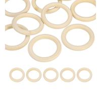 PATIKIL 70mm Natural Wooden Rings, 10 Pack Wood Ring Round Linking Rings Wood Loop Circle for Craft Pendant DIY Jewelry Making Macrame, Natural Color