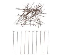 PATIKIL 70mm Open Eye Pins, 150Pcs 21 Gauge Metal Head Pins | Needles Eye Pins for Jewelry Making Findings Earring Necklace Bracelet DIY Crafts, Red Copper