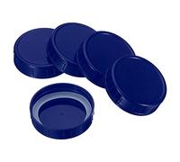 PATIKIL 70mm Regular Mouth Plastic Mason Jar Lids, 1Set/6 Pack Canning Jars Caps with Silicone Sealing Ring for Kitchen Storage, Drak Blue