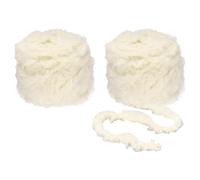 PATIKIL 70yds Faux Fur Yarn, 2 Skeins Fuzzy Yarn Crochet Fluffy Yarn Soft Chunky Polyester Plush Fur Eyelash for Crocheting Knit Blanket Rug Sweater Scarf Hat Bear Craft,Beige
