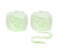 PATIKIL 70yds Faux Fur Yarn, 2 Skeins Fuzzy Yarn Crochet Fluffy Yarn Soft Chunky Polyester Plush Fur Eyelash for Crocheting Knit Blanket Rug Sweater Scarf Hat Bear Craft, Green