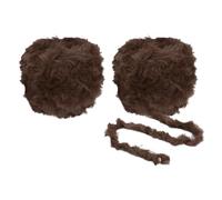 PATIKIL 70yds Faux Fur Yarn, 2 Skeins Fuzzy Yarn Crochet Fluffy Yarn Soft Chunky Polyester Plush Fur Eyelash for Crocheting Knit Blanket Rug Sweater Scarf Hat Bear Craft, Coffee Brown