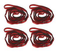 PATIKIL 71 Inch Daisy Chain Straps, 4 Pack Strong Climbing Strap Adjustable Nylon Chain Sling with 8 Loops for Aerial Yoga Hammock Swing, Red