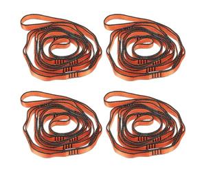 PATIKIL 71 Inch Daisy Chain Straps, 4 Pack Strong Climbing Strap Adjustable Nylon Chain Sling with 8 Loops for Aerial Yoga Hammock Swing, Orange