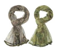 PATIKIL 71"x35" Camouflage Veil Scarf, 2Pcs Camo Netting Veil Camo Mesh Neck Scarves Desert Mesh Scarves for Outdoor Activities, Jungle Camo/Leaf Camo
