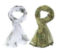 PATIKIL 71"x35" Camouflage Veil Scarf, 2Pcs Camo Netting Veil Camo Mesh Neck Scarves Desert Mesh Scarves for Outdoor Activities, Jungle Camo/Snow Camo
