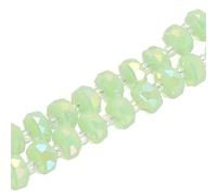 PATIKIL 75 Pcs 8mm OD 5mm Thick Emerald Green Crystal Glass Beads, Rondelle Faceted Cut Gemstone Strand with Spacer Beads for Craft, Bracelet, Necklace