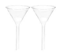 PATIKIL 75mm Glass Funnel, 2 Pack Short Stem Scientific Borosilicate Glass Heavy Wall Funnel for Filling Water Bottle Home Lab Kitchen Use