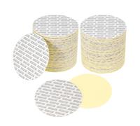 PATIKIL 76mm/2.99" Foam Lid Liner 120pcs Adhesive Round PS Pressure Sensitive Seals, Cap Liners Resistant Tamper for Plastic Glass Jar Bottle Cap Canning Vials Seals Black Text, White