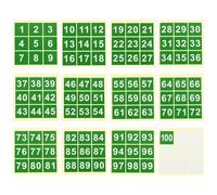 PATIKIL 76mm Consecutive Number Stickers 1-100, Square Self-Adhesive Vinyl Number Decals for Inventory Storage Organizing, Locker, Toolbox, Bins, Indoor Outdoor, Green