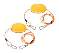 PATIKIL 7FT Float Rope Tow Line, 2 Set Heavy Duty Buoy Ball Float Leash with Stainless Steel Hook Drift Rope Marker Buoy Float Rope for Fishing Drift Jet-Ski Kayak Boat Accessories, Orange