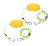 PATIKIL 7FT Float Rope Tow Line, 2 Set Heavy Duty Buoy Ball Float Leash with Stainless Steel Hook Drift Rope Marker Buoy Float Rope for Fishing Drift Jet-Ski Kayak Boat Accessories, Green