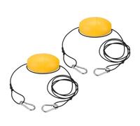 PATIKIL 7FT Float Rope Tow Line, 2 Set Heavy Duty Buoy Ball Float Leash with Stainless Steel Hook Drift Rope Marker Buoy Float Rope for Fishing Drift Jet-Ski Kayak Boat Accessories, Black