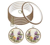 PATIKIL 7inch Embroidery Hoop, 6pcs Cross Stitch Hoop Rubber Imitated Wood Circle Frame Ring for Embroidery Art Craft Sewing Ornaments Hanging Decoration