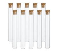 PATIKIL 7ml Test Tubes, 25pcs 3.94x0.51in Glass Clear Round Bottom Test Tube Containers with Stopper for Bead Party Candy Bath Salt Storage Scientific Experiment Plant Propagation