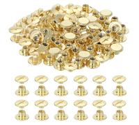 PATIKIL 7mm Chicago Screws Leather Rivets, 60 Set Leather Rivets Nail Stud Screws Bolt Assorted Kit for DIY Leather Craft Bookbinding Decorate Repair Belt Bag Clothing, Gold Tone