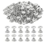PATIKIL 7mm Chicago Screws Leather Rivets, 60 Set Leather Rivets Nail Stud Screws Bolt Assorted Kit for DIY Leather Craft Bookbinding Decorate Repair Belt Bag Clothing, Silver Tone