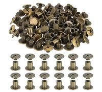 PATIKIL 7mm Chicago Screws Leather Rivets, 60 Set Leather Rivets Nail Stud Screws Bolt Assorted Kit for DIY Leather Craft Bookbinding Decorate Repair Belt Bag Clothing, Gunmetal