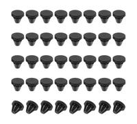 PATIKIL 7mm Diameter Silicone Hole Plug, 40 Pcs Round Snap in Type Locking Furniture Button Protective Cover Cap Head Fit for 7-8mm Hole for Seal Bulkhead Cylinder Hole, Black