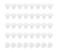 PATIKIL 7mm Diameter Silicone Hole Plug, 40 Pcs Round Snap in Type Locking Furniture Button Protective Cover Cap Head Fit for 7-8mm Hole for Seal Bulkhead Cylinder Hole, White
