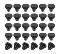 PATIKIL 7mm Diameter Silicone Round Snap, 30 Pcs in Type Locking Furniture Hole Plug Button Protective Cover Cap Head Fit for 2.5-7mm Hole for Seal Bulkhead Cylinder Hole, Black
