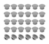 PATIKIL 7mm Diameter Silicone Round Snap, 40 Pcs in Type Locking Furniture Hole Plug Button Round Arc Protective Cover Fit for 7-7.5mm Hole for Seal Bulkhead Cylinder, Grey