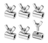 PATIKIL 7mm Hole Wire Rope Clips, 6Pcs 304 Stainless Steel Single Hole Hand Twisted Wire Clamps Fasteners Screws for Steel Wire, Silver