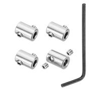 PATIKIL 7mm Hole Wire Rope Clips Set, 4 Set 304 Stainless Steel Double Holes Lock Cable Clamps Clip with M6 Hexagon Screws Spanner for Cable Fitting, Silver 14x20mm