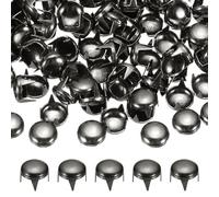 PATIKIL 7mm Round Dome Rivet, 90 Pcs Metal 4 Claw Spike Spot Stud Punk Rock Rivet Nailhead for DIY Leather Crafting for Decor Repair Clothing Belts Bags Shoes, Brown