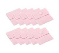 PATIKIL 7x7cm Jewelry Pouches with Snap Button, 10 Pack Velvet Jewelry Pouches Portable Soft Storage for Necklace Bracelet Earring Watch Rings Brooch, Pink