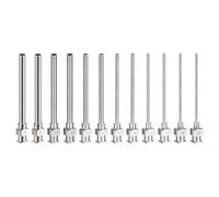 PATIKIL 8/10/12/14/16/18Ga x 1.5 Inch Stainless Steel Dispensing Needle Tips, 2Set Metal Glue Needle Tube Blunt Tips Luer Lock for Thick Glue Ink Lab, Silver