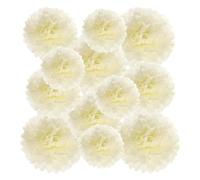 PATIKIL 8" 10" 12" Tissue Paper Pom Poms, 12PCS Pom Poms Paper Flowers Ball Tissue Paper Flowers Assorted Size for Wedding Bridal Shower Birthday Party Backdrop Decoration, Beige