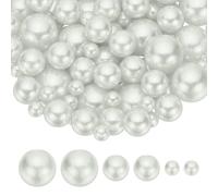 PATIKIL 8/14/20 mm Faux Pearls Beads, 150 Pcs No Hole Pearls Floating Beads for Vase Filler Centerpiece Decoration for Wedding Party Home Table Decor Floating Candle, White
