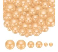 PATIKIL 8/14/20 mm Faux Pearls Beads, 150 Pcs No Hole Pearls Floating Beads for Vase Filler Centerpiece Decoration for Wedding Party Home Table Decor Floating Candle, Light Champagne