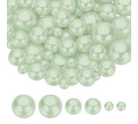 PATIKIL 8/14/20 mm Faux Pearls Beads, 150 Pcs No Hole Pearls Floating Beads for Vase Filler Centerpiece Decoration for Wedding Party Home Table Decor Floating Candle, Light Green