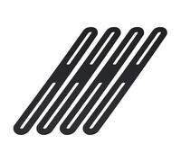 PATIKIL 8 23/50" Adjustable Flat Mending Plate with Slot, 4 Pcs Slidable Slotted Flat Straight Mending Plate Support Brace Brackets for Wood Furniture, Black