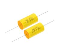 PATIKIL 8.2uF 250V Axial 2 Pins Yellow Capacitor, 2 Pcs CBB20, Round Aluminium Polypropylene (PP) Capacitor for Audio Equipment Appliances, 3