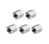 PATIKIL 8#-32 UNC 304 Stainless Steel Hex Coupling Nuts, 5 Pcs 6mm / 0.24" Length Fully Threaded Rod Coupling Nut Studding Connector Fasteners, Silver Tone