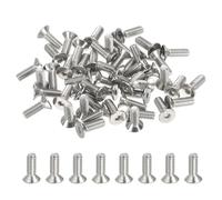 PATIKIL #8-32 x 1/2 Inch Flat Head Socket Cap Screws, 50 Pack 304 Stainless Steel Flat Countersunk Bolts Hex Socket Drive Machine Screws Full Thread Coarse Thread UNC Grade 6.8