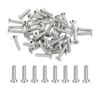 PATIKIL #8-32 x 3/4 Inch Flat Head Socket Cap Screws, 50 Pack 304 Stainless Steel Flat Countersunk Bolts Hex Socket Drive Machine Screws Full Thread Coarse Thread UNC Grade 6.8
