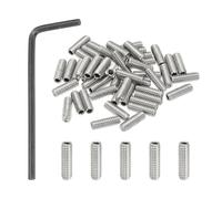 PATIKIL #8-32x1/2" Internal Hex Socket Set Grub Screws, 50 Pcs 304 Stainless Steel Cup Point Set Screw with Hex Key Wrench for Door Handles Bathroom Fixtures